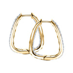 Diamond Square Grain Set Hoop Earrings 1.50ct G/SI 18k Yellow Gold - All Diamond