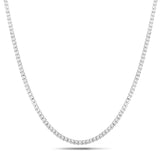 Diamond Tennis Necklace 15.00ct Look G/SI Quality Set in Silver - All Diamond