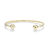 Disco Ball Torque Rope Bangle 0.50ct Diamond G/SI in 9k Yellow Gold - All Diamond