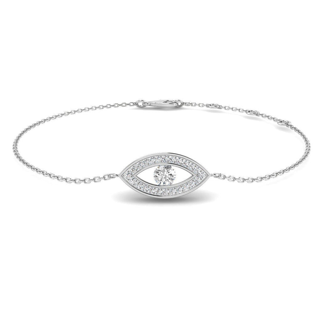 Evil Eye Diamond Bracelet 0.40ct G/SI Quality in 18k White Gold - All Diamond