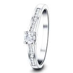 Exclusive Side Stone Engagement Ring 0.30ct G/SI 18k White Gold - All Diamond