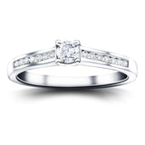 Exclusive Side Stone Engagement Ring 0.50ct G/SI 18k White Gold - All Diamond