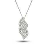 Fancy Diamond Drop Pendant Necklace 1.10ct G/SI in 18k White Gold - All Diamond
