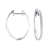 Fancy Diamond Grain Set Hoop Earrings 0.25ct G/SI 18k White Gold - All Diamond