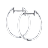 Fancy Diamond Grain Set Hoop Earrings 0.25ct G/SI 18k White Gold - All Diamond