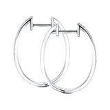 Fancy Diamond Grain Set Hoop Earrings 0.25ct G/SI 9k White Gold - All Diamond