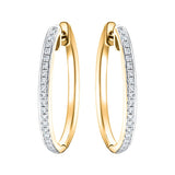 Fancy Diamond Grain Set Hoop Earrings 0.25ct G/SI 9k Yellow Gold - All Diamond