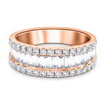 Fancy Diamond Half Eternity Ring 1.50ct G/SI 18k Rose Gold 7.0mm - All Diamond