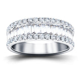 Fancy Diamond Half Eternity Ring 1.50ct G/SI Platinum 7.0mm - All Diamond
