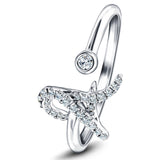 Fancy Diamond Initial 'A' Ring 0.11ct G/SI Quality in 9k White Gold - All Diamond