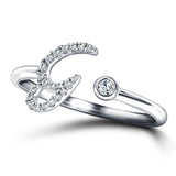 Fancy Diamond Initial 'G' Ring 0.10ct G/SI Quality in 9k White Gold - All Diamond