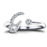 Fancy Diamond Initial 'G' Ring 0.10ct G/SI Quality in 9k White Gold - All Diamond