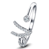 Fancy Diamond Initial 'N' Ring 0.11ct G/SI Quality in 9k White Gold - All Diamond