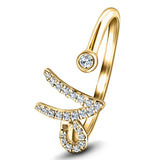 Fancy Diamond Initial 'N' Ring 0.11ct G/SI Quality in 9k Yellow Gold - All Diamond