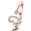 Anillo Fancy Diamond Initial 'Q' 0.12ct Calidad G/SI en oro rosa de 9k
