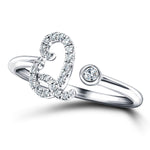 Fancy Diamond Initial 'Q' Ring 0.12ct G/SI Quality in 9k White Gold - All Diamond