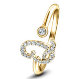 Fancy Diamond Initial 'Q' Ring 0.12ct G/SI Quality in 9k Yellow Gold - All Diamond