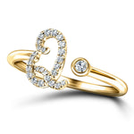 Fancy Diamond Initial 'Q' Ring 0.12ct G/SI Quality in 9k Yellow Gold - All Diamond