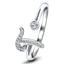 Anillo Fancy Diamond Initial 'T' 0.10ct Calidad G/SI en Oro Blanco 9k