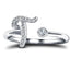 Fancy Diamond Initial 'T' Ring 0.10ct G/SI Quality in 9k White Gold - All Diamond