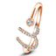 Anillo Fancy Diamond Initial 'U' 0.10ct Calidad G/SI en oro rosa de 9k