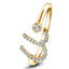 Anillo Fancy Diamond Inicial 'U' 0.10ct Calidad G/SI en Oro Amarillo 9k