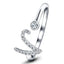 Fancy Diamond Initial 'V' Ring 0.11ct G/SI Quality in 9k White Gold - All Diamond