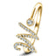 Anillo Fancy Diamond Initial 'W' 0.14ct Calidad G/SI en oro amarillo de 9k