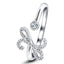 Anillo Fancy Diamond Initial 'X' 0.10ct Calidad G/SI en Oro Blanco 9k