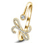 Anillo Fancy Diamond Initial 'X' 0.10ct Calidad G/SI en oro amarillo de 9k