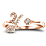 Fancy Diamond Initial 'Y' Ring 0.12ct G/SI Quality in 9k Rose Gold - All Diamond