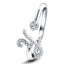 Anillo Fancy Diamond Initial 'Y' 0.12ct Calidad G/SI en Oro Blanco 9k