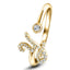 Anillo Fancy Diamond Initial 'Y' 0.12ct Calidad G/SI en oro amarillo de 9k