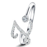 Fancy Diamond Initial 'Z' Ring 0.16ct G/SI Quality in 9k White Gold - All Diamond