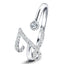 Anillo Fancy Diamond Initial 'Z' 0.16ct Calidad G/SI en Oro Blanco 9k