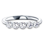 Five Stone Diamond Ring with 0.50ct G/SI Quality in 18k White Gold - All Diamond