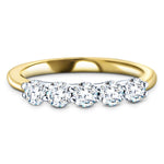 Five Stone Diamond Ring with 0.75ct G/SI Quality in 18k Yellow Gold - All Diamond