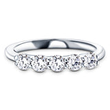 Five Stone Diamond Ring with 1.00ct G/SI Quality in 18k White Gold - All Diamond