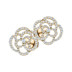 Flower Diamond Earrings 0.70ct G/SI Quality 18k Yellow Gold 13.5mm - All Diamond