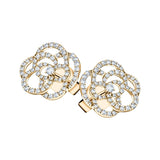 Flower Diamond Earrings 0.70ct G/SI Quality 18k Yellow Gold 13.5mm - All Diamond