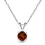 Garnet Solitaire Necklace Pendant 0.60ct in 9k White Gold 5.0mm