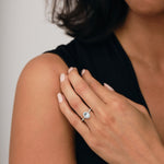 Halo Aquamarine 0.66ct and Diamond 0.27ct Ring in 18K White Gold - All Diamond