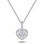 Collar de corazón con racimo de halo, diamante G/SI de 0,70 quilates en oro blanco de 18 k