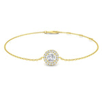 Halo Diamond Bracelet 0.40ct G/SI Quality in 18k Yellow Gold - All Diamond