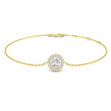 Halo Diamond Bracelet 0.40ct G/SI Quality in 18k Yellow Gold - All Diamond