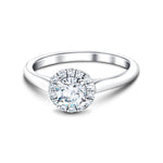 Halo Diamond Engagement Ring with 0.35ct G/SI in 18k White Gold - All Diamond