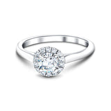 Halo Diamond Engagement Ring with 0.35ct G/SI in 18k White Gold - All Diamond