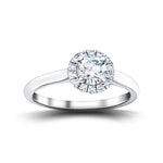 Halo Diamond Engagement Ring with 1.00ct G/SI in 18k White Gold - All Diamond