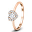 Anillo de compromiso con halo de diamantes en forma de corazón con 0,30 ct en oro rosa de 18 k