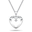 Collar Colgante Corazón 0.02ct Diamante Oro Blanco 9K
